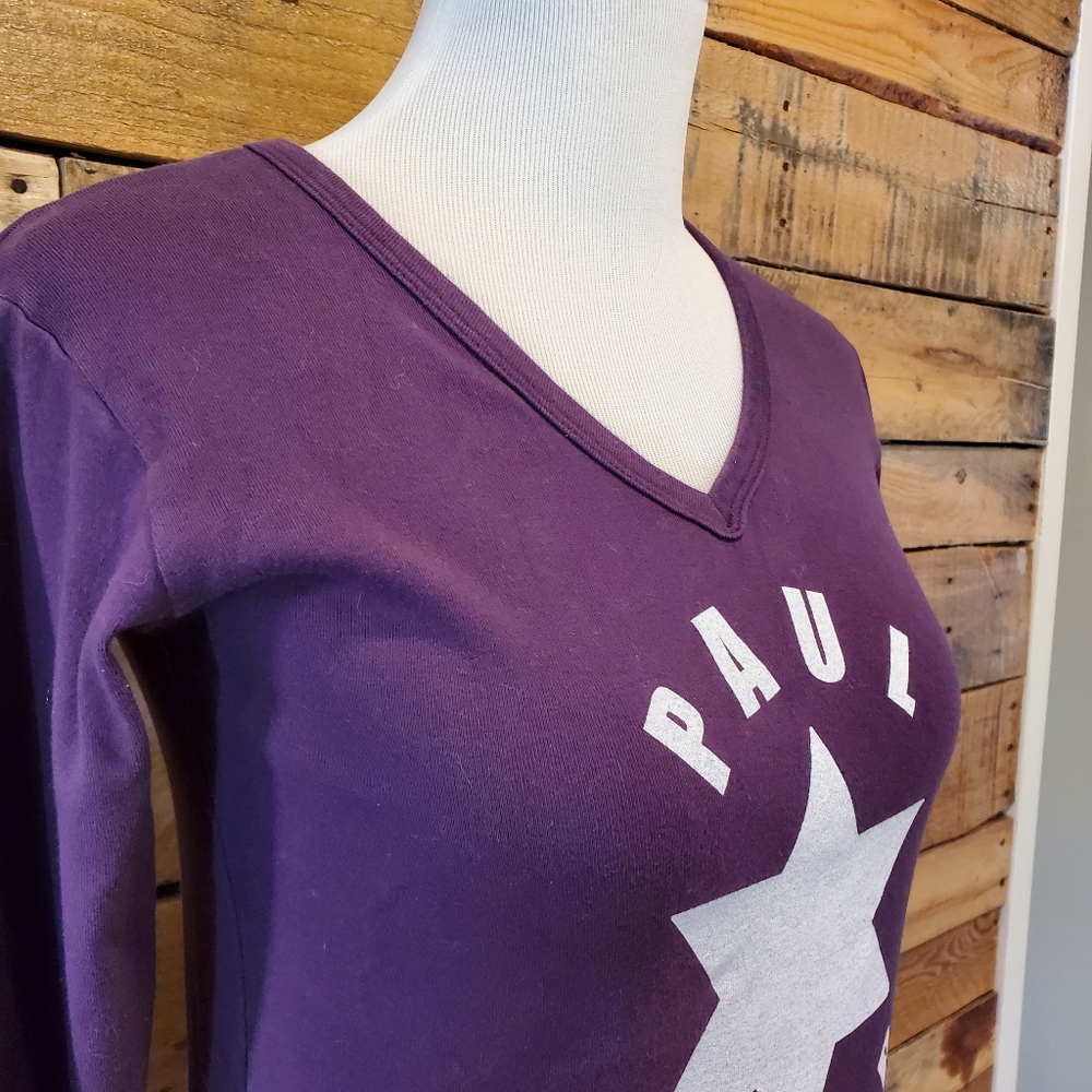Vintage '03 "Paul Weller" (The Jam) purple long sleeve v-neck concert t Size L - Picture 3 of 5